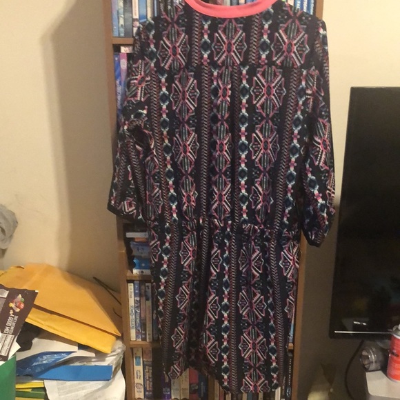 NY Collection Geometric Print Short Romper  Sz L - Picture 7 of 8